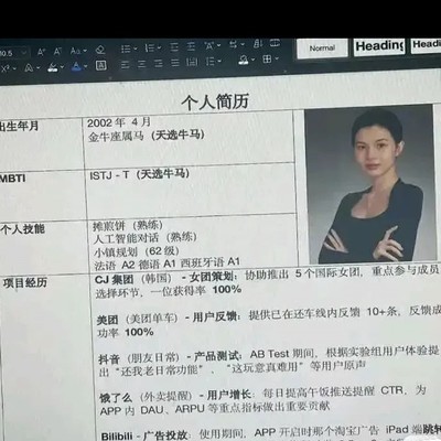 美女简历，社会生活的出色典范