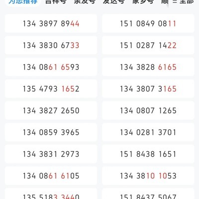 中国移动选号池号码质量差