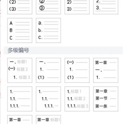 WPS多级标题自动编号设置