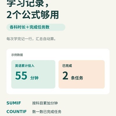 Excel学习计划记录表