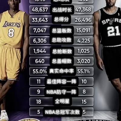 后乔丹时代硬实力之巅，邓肯VS科比