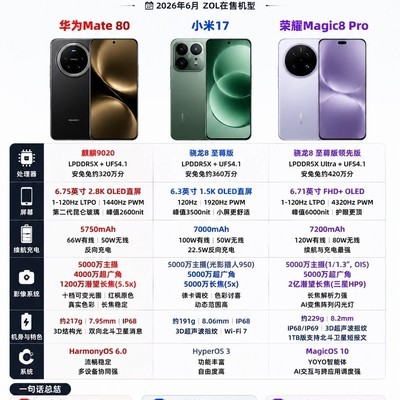 国产旗舰三强对比