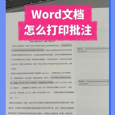 Word文档打印批注方法