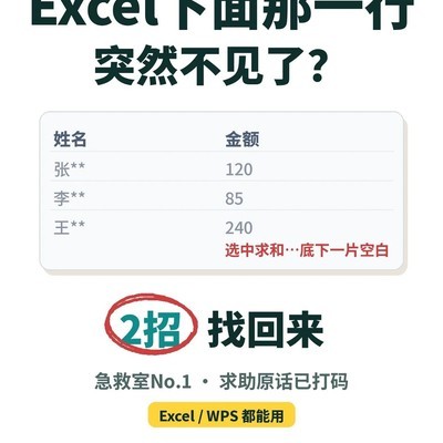 Excel状态栏消失急救