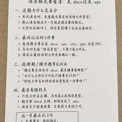 WPS考试保存格式要点