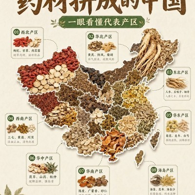 中国道地药材地理分布