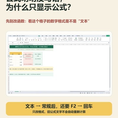WPS公式显示为文本的解决方法