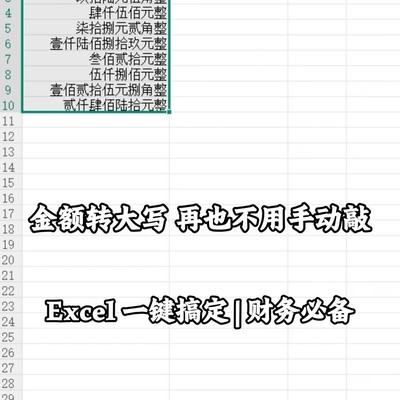 Excel金额一键转大写