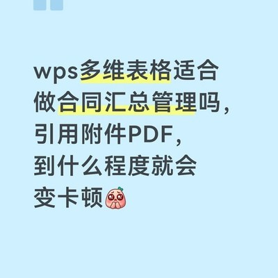 WPS多维表格合同管理性能