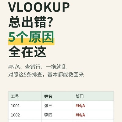 VLOOKUP常见错误及解决