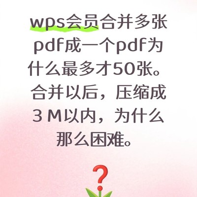 WPS PDF合并限制与压缩难题