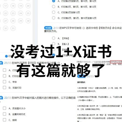 WPS1+X证书备考指南