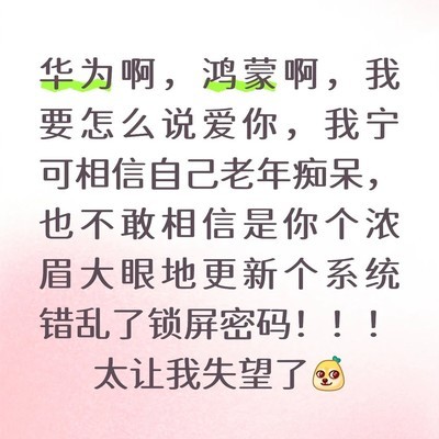 鸿蒙6更新后锁屏密码异常