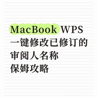 MacBook WPS 修改审阅人名称