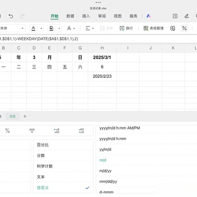 iPad版WPS日期格式设置问题
