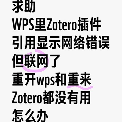 WPS Zotero插件网络错误解决