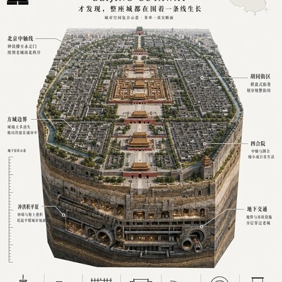 北京中轴线下的城市层理