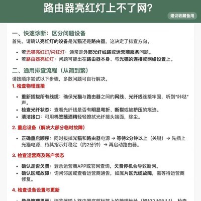 路由器红灯故障排查