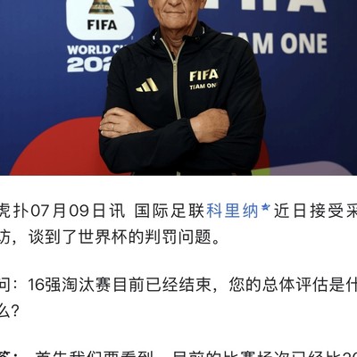 科里纳谈点球判罚