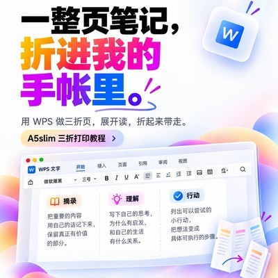 WPS自制手帐内页