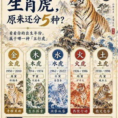 生肖虎的五种类型与水晶配色