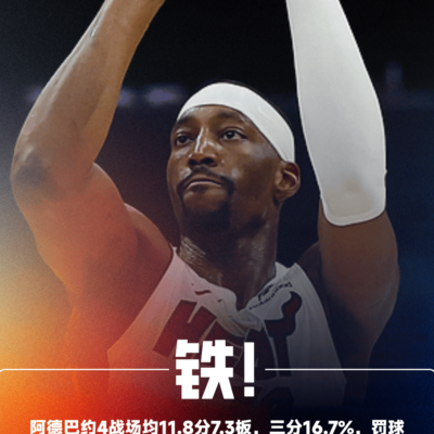 阿德巴约季后赛表现低迷