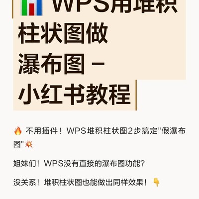 WPS用堆积柱状图制作瀑布图