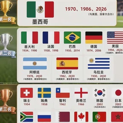 世界杯举办国次数排名