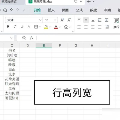 调整行高与列宽