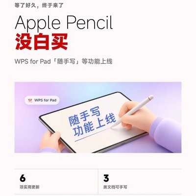 WPS for iPad支持手写