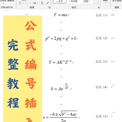 公式居中编号右对齐技巧
