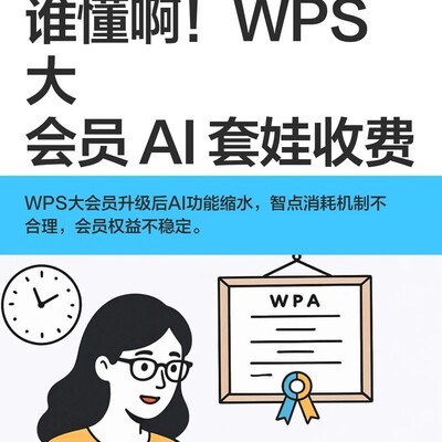 WPS会员AI功能套娃收费