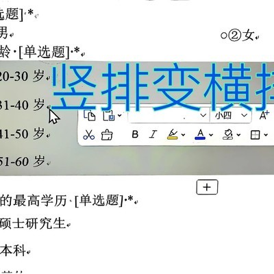 WPS问卷选项横排教程