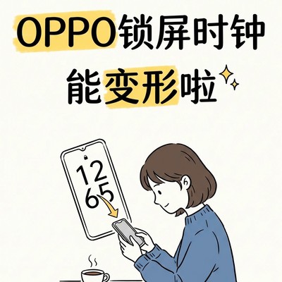 OPPO锁屏大时钟支持拖拽调节