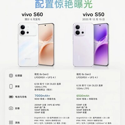 vivo S60与S50核心对比