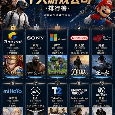 全球十大游戏公司排名