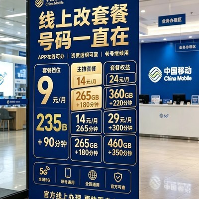 移动老号线上升级大流量套餐