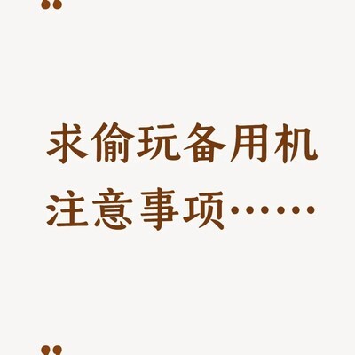 备用机偷玩防暴露指南