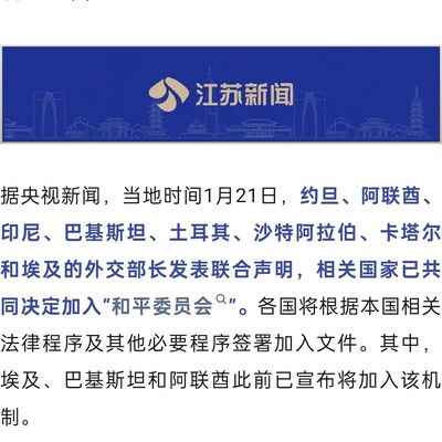 中东多国联手加入和平委员会