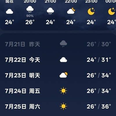 天气顶栏模糊为何未恢复？