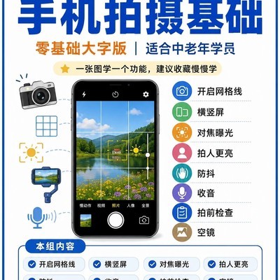 中老年手机摄影入门卡