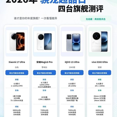 2026四款骁龙旗舰手机对比