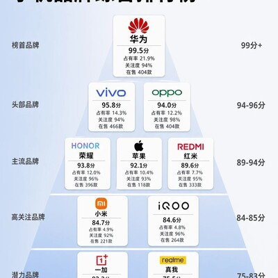国产手机品牌综合排名