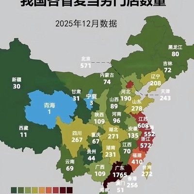 麦当劳门店数量与各省消费倾向