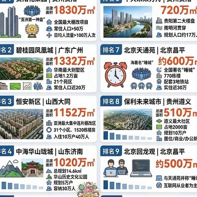 中国十大小区人口排名