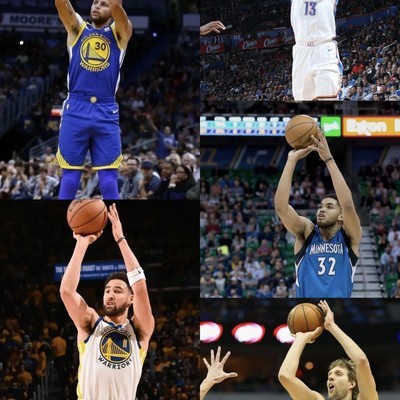 NBA各位置三分最佳五人