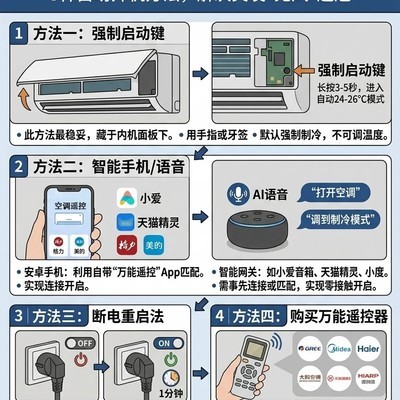 空调无遥控器应急开启法