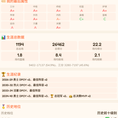 我的完美篮球队员