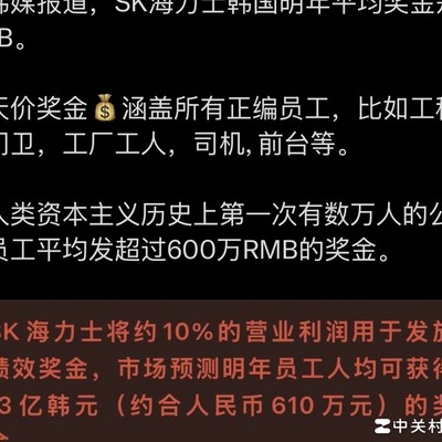 SK海力士巨额奖金引发热议