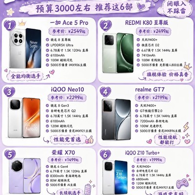 3000元高性价比手机推荐